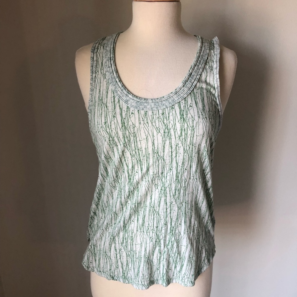 Green and White Ella moss tank top L